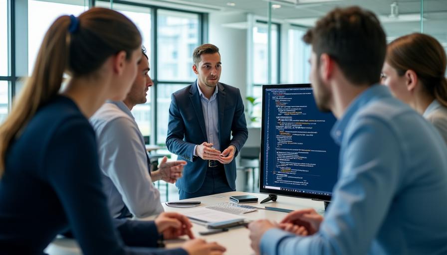 Professional data scientists collaborating on ML models