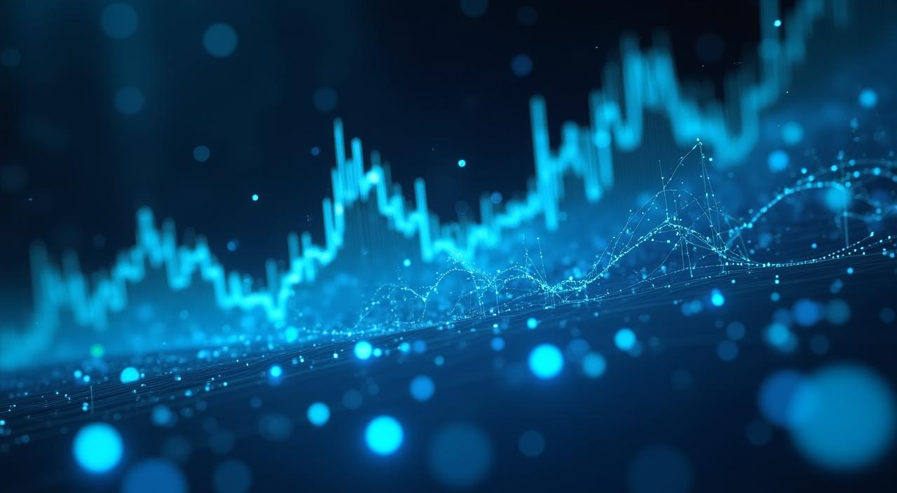 Futuristic data visualization and growth growth metrics